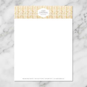 GOUDEN HERRINGBONE / CHEVRON KUNSTWERK Letterhead Briefhoofd Sjabloon