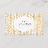 GOUDEN HERRINGBONE / CHEVRON KUNSTWERK VISITEKAARTJE (Voorkant)