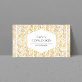GOUDEN HERRINGBONE / CHEVRON KUNSTWERK VISITEKAARTJE