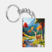Gouden hert in het bos-987679 sleutelhanger (Voorkant Links)