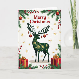Gouden Hert Kerstkaart Kaart