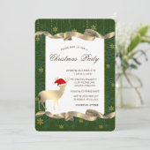 Gouden Hert Santa Hat, Branches Green Christmas Pa Kaart (Staand voorkant)