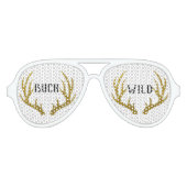 Gouden Herten Antlers Buck Wild Aviator Zonnebril (Voorkant)