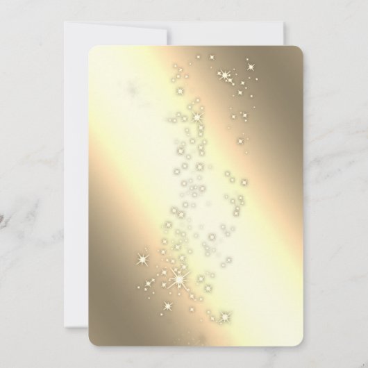 Gouden Herten, Blauwe Pijnbomen Kerst Bedrijf Part Kaart (Achterkant)