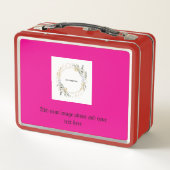 Gouden herten, boom aangepaste metalen lunchbox (Achterkant)