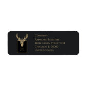 Gouden Herten Hoofd Etiket (Voorkant)