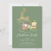 Gouden Herten Kerstfeest Kaart (Voorkant)