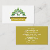 Gouden hertenbos, Kerstfeest Ticket Uitnodiging Informatiekaartje (Voorkant / Achterkant)