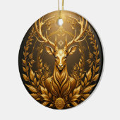 Gouden Hertenembleem Keramisch Ornament (Links)
