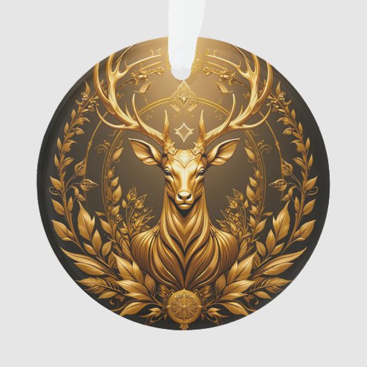 Gouden Hertenembleem Ornament (voorkant)