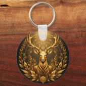 Gouden Hertenembleem Sleutelhanger (Voorkant)