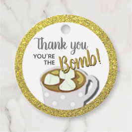 Gouden Hete Cacao Bommen | DIY bruiloft Bedankjes Labels