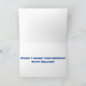 Gouden heteluchtballon laat verjaardag kaart (Binnen)