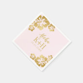 Gouden Hibiscus Aloha Monogram Servet (Hoek)