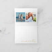 Gouden Hibiscus Hawaii Bloem met foto's binnenin Bedankkaart (Binnen)