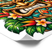 Gouden Hibiscus Tiki Poster (Hoek)