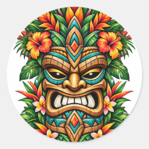 Gouden Hibiscus Tiki Sticker