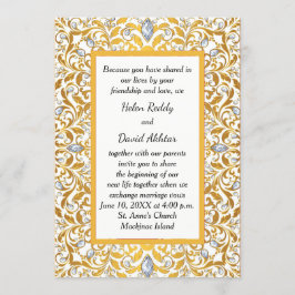 Gouden Hindoe bruiloft uitnodiging