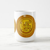 Gouden Hindoe Swastik Sticker Koffiemok (Center)