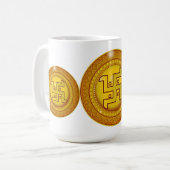 Gouden Hindoe Swastik Sticker Koffiemok (Voorkant links)