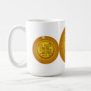 Gouden Hindoe Swastik Sticker Koffiemok