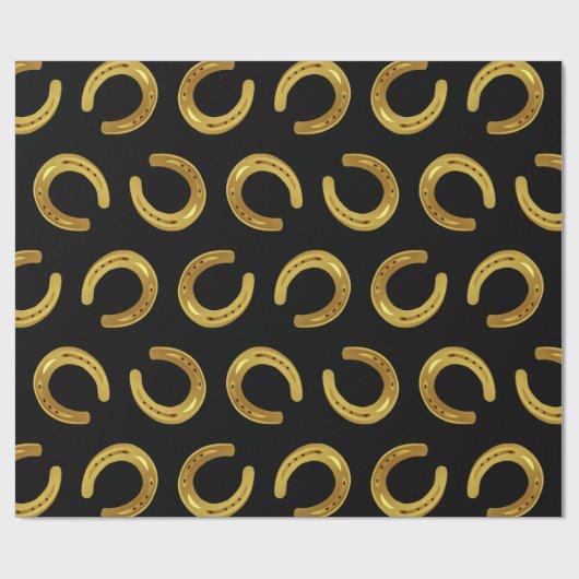 Gouden hoefijzer cadeaupapier (Vlak)