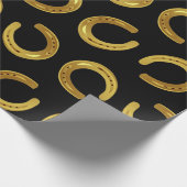 Gouden hoefijzer cadeaupapier (Hoek)