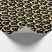 Gouden hoefijzer cadeaupapier (Hoek)