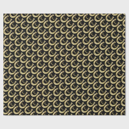 Gouden hoefijzer cadeaupapier (Vlak)