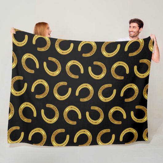 Gouden hoefijzer fleece deken (In situ)