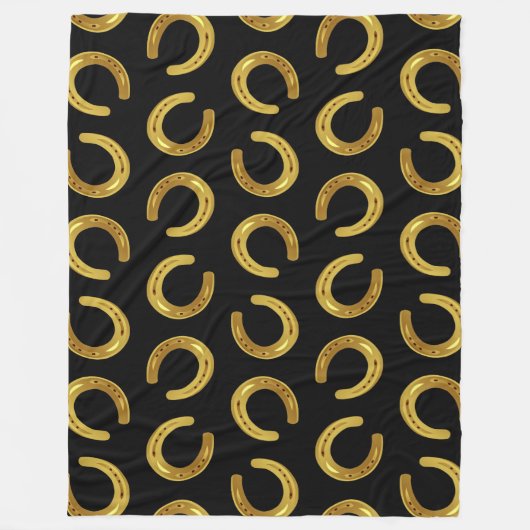 Gouden hoefijzer fleece deken (Voorkant)