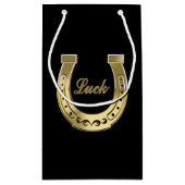 Gouden hoefijzer klein cadeauzakje (Achterkant)