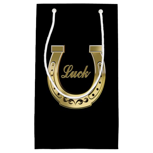 Gouden hoefijzer klein cadeauzakje (Voorkant)