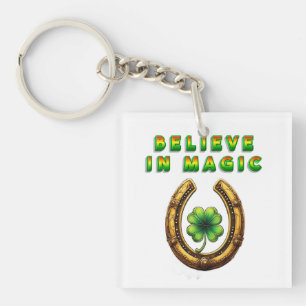 🍀 Gouden Hoefijzer Lucky Clover Cadeau voor Geluk Sleutelhanger