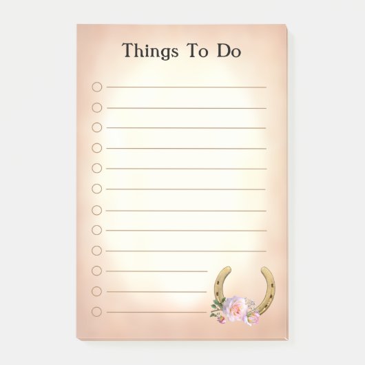 Gouden Hoefijzer met Bloemen Dingen Te Doen Post-i Post-it® Notes (Voorkant)