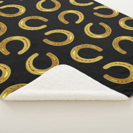 Gouden hoefijzer sherpa deken