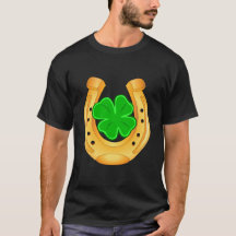 Gouden Hoefijzer Vierbladige Klaver Shirt