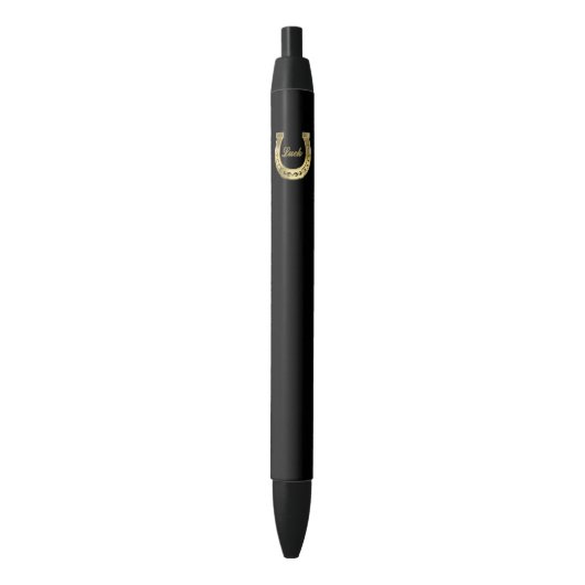 Gouden hoefijzer zwarte inkt pen (Voorkant Verticaal)