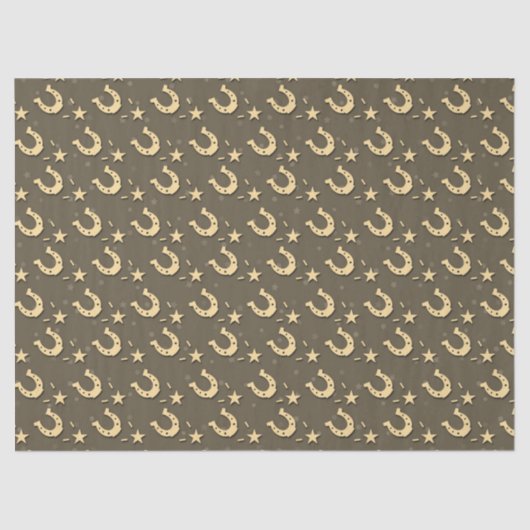 gouden Hoefijzers en sterren Tissuepapier (Voorkant)