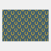 Gouden Hoefijzers Patroon Cowboy Succes Elegant Inpakpapier Vel (Voorkant)