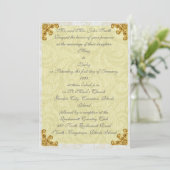 Gouden Hoek Flourish Uitnodiging (Staand voorkant)