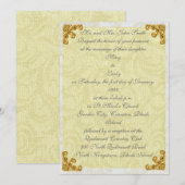 Gouden Hoekbloem Uitnodiging (Voorkant / Achterkant)