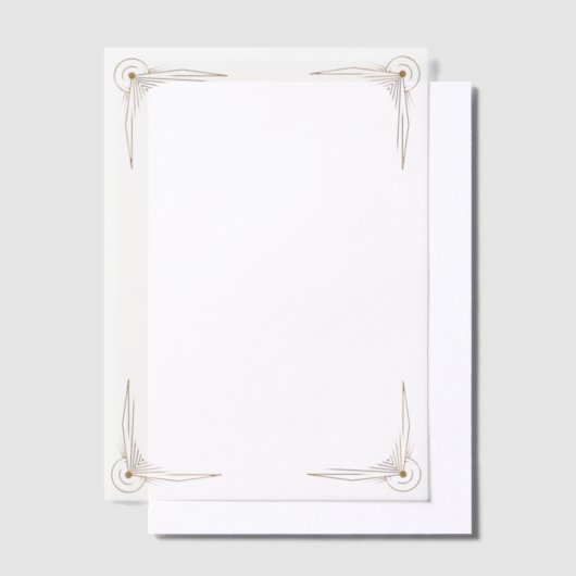 Gouden Hoeken Bruiloft Vellum Uitnodigingen (Offset)