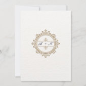   Gouden Hoeken Witte Islamitische Huwelijk Kaart (Achterkant)