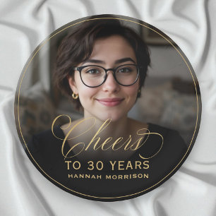 Gouden Hoera voor 30 Jaar Custom Photo Birthday Papieren Bordje