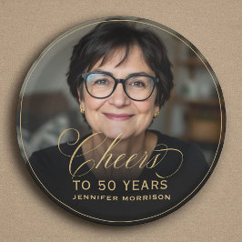 Gouden Hoera voor 50 Jaar Custom Photo Birthday Papieren Bordje