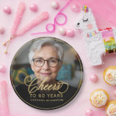 Gouden Hoera voor 60 Jaar Custom Photo Birthday Papieren Bordje (Feest)