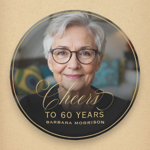 Gouden Hoera voor 60 Jaar Custom Photo Birthday Papieren Bordje