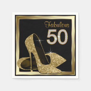 Gouden Hoge Hak 50ste Verjaardagsfeest Servetten