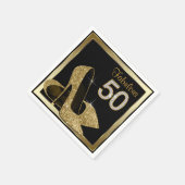 Gouden Hoge Hak 50ste Verjaardagsfeest Servetten (Hoek)
